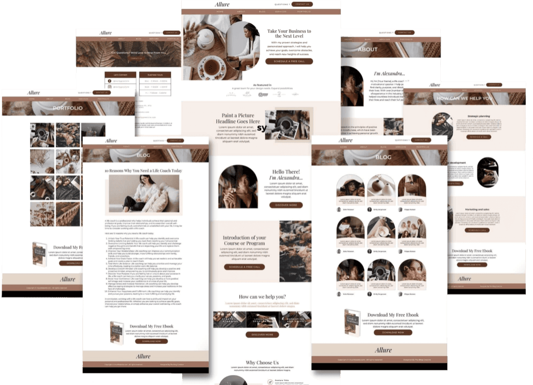 one page website template